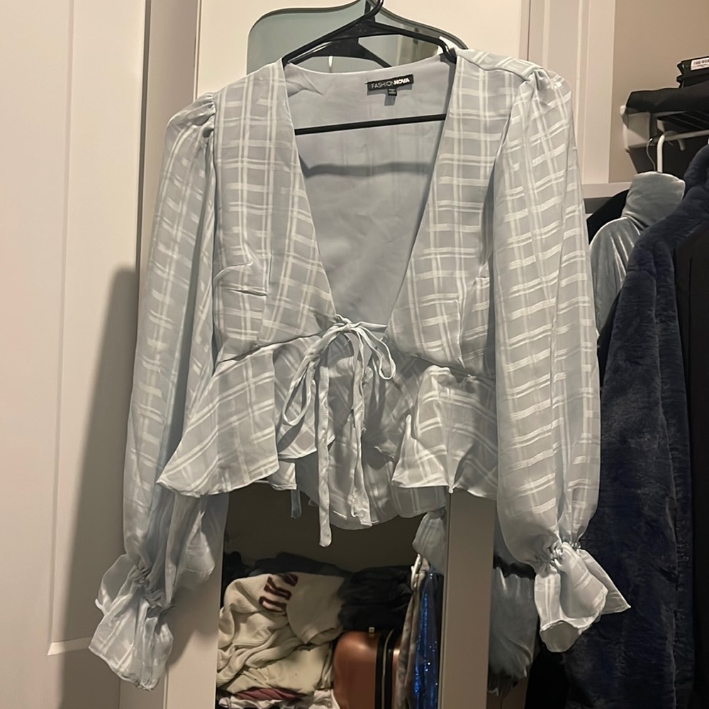 Light blue fashion nova shirt